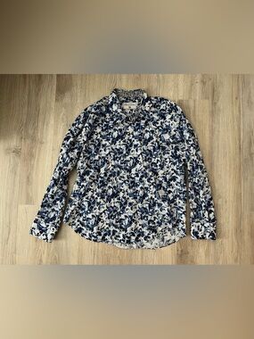Robert Graham Blue and White Floral Print Men's Shirt